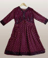 Stitched China Linen Fabric Embroidery Work Screen Print Long Gown Gol Jama for Women. 