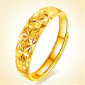 Starry Sky Shining Ring Vietnam Sand Face Gold Full Sky Star Open Ring Sparkle Sand 8M Wide Bar Ring Couple Ring. 