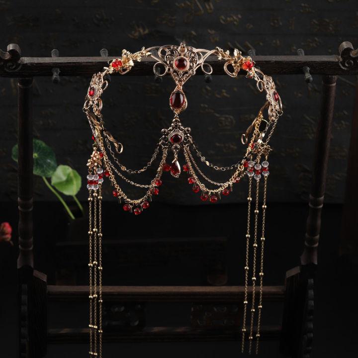 Photography:%20wedding%20dress,%20exotic%20hair%20accessories,%20headdress,%20heavy%20industry,%20vintage%20clothes,%20Hanfu%20accessories,%20jasmine,%20Western%20Regions,%20blue%20Dunhuang%20hair%20crown%20-%20Image%202