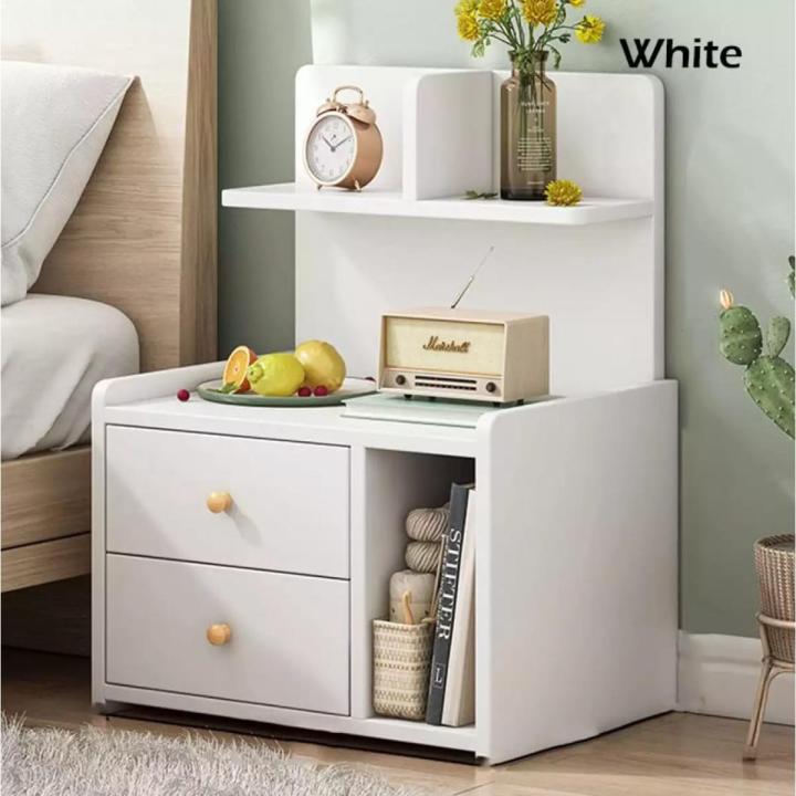 Mearaj Furniture Bed Side Table 30H 20L 12W Inches HM33 With Two Drawer And File Cabinet