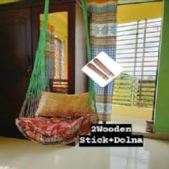 Dolna and Wooden Sticks / Hand Made of Rope Dulna / Adult Rope bed / Hanging Dulna Use For All People / Large Swing Rope bed Rattan Dolna