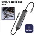 WiWU A521H 5 In 1 USB-C Type C Hub and Extension Cable For MacBook (1.6m). 