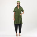 Nursing Dress Full Set Made by Torre Febric/Female Nursing Dress Olive Color With Half Sleeve and Three quarter sleeve/Medical Nursing Apron. 
