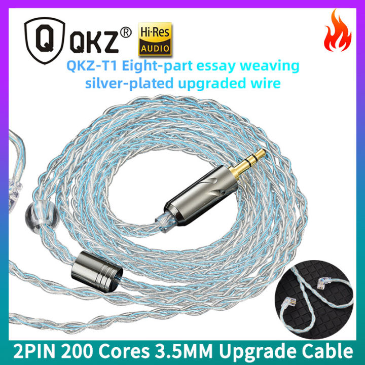 Original%20QKZ%20T1%208%20Strand%20200%20Cores%20Earphone%20Upgrade%20Cable%202PIN%200.75mm%203.5MM%20OFC%20Copper%20Silver-Plated%20Audio%20Replacement%20Cable%20For%20ZXD/ZX2/ZAX2/ZXN/ZXT/AK6MAX/AK6PRO/VK4%20QKZ%20KZ%20Earbuds%20-%20Image%202