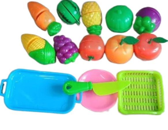 Ten PCS Plastic Food Toy cutting Fruit & Food cutter Set play Kitchen Kits Early Education Toys for Girls And Boys 10 PCS