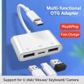 3 In 1 Type C OTG Adapter USB 3.0 PD Fast Charging Cable Splitter U Disk Reader Hub For Mobile Phone Laptop PC Accessories. 