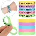 Never Give Up Luminous Rubber Bracelet Men Women Friendship Silicone Wristband Teens Motivational Sport Cuff Fashion Bangle Gift. 