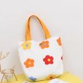 New Ins Style Flower Canvas Handbag Cotton Art Student Canvas Bag Small Fresh Mommy Bag. 