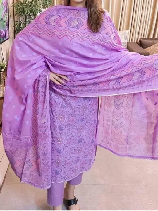 Pure%20Cotton%20Unstitched%20Stylist%20And%20Fashionable%20Screen%20Print%20Three-Piece%20Dress%20for%20Woman%20-%20Comfortable%20Choice%20for%20All%20Season%20-%20Image%202