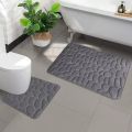 3D Non Slip Bathroom Mat Cobblestone Embossed Bath Mats Memory Foam Absorbent Doormat Carpet Door Floor Mats Machine Washable Quick Drying Door Rug Indoor Bathroom Accessories. 