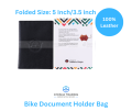 Waterproof Bike Document Holder Premium Pure Leather | Carry Documents with Style - Bike Document Pouch Bag for All Bikers-901. 