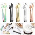 Stainless Steel Ice Cube Clip Sugar Tong Bar Ice-Cube Picker Clamp Coffee Tea Food Serving Tool BBQ Clips Kitchen Accessories.
