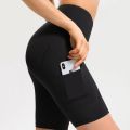 No Camel Toe Women High Waist Yoga Short Side Pocket Workout Tummy Control Bike Shorts Running Gym Spandex Leggings. 