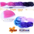 Kanekalon Jumbo Braid Hair 24inch Crotchet Braids Pure Color Expression Braiding Hair Black Blond Pink. 