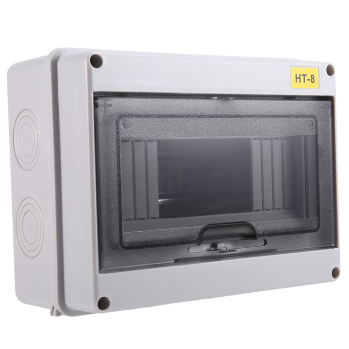 IP65 Mcb Breaker Box Distribution Protection Box ABS Power Electronic Din Rail Enclosure for Circuit Breaker HT-8 Way
