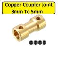 5-3.17mm COPPER Coupler Joint 5mm To 3.17mm Universal Motor Shaft Joint Coupling Coper Connector Adapters For Boat Toy Car DC Motor Joint DIY Tools Sets. 