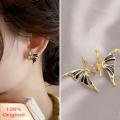 Carat Rhinestone Butterfly Earrings Sparkling Butterfly Rhinestone Stud Earrings for Prom Dating Parties Anti-rust Ear Jewelry for Women Butterfly Earrings. 