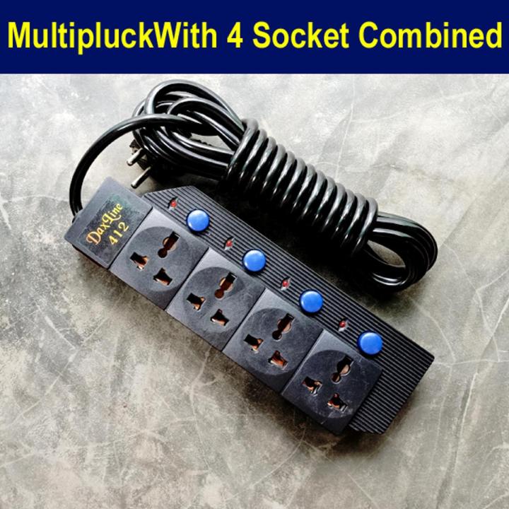 Multipluck With 4 Socket Combined in 4 Meter Cable (12fit/Hand) | Daraz ...