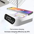 Wireless Charger Stand With LED Digital Display For iPhone 11 12 13 Samsung Xiaomi Desktop Clock Mobile Phone Charger Station. 