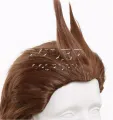 Ace Attorney Apollo Justice Wig Cosplay Costume Brown Short High Temperature Fiber Hair Wig for Halloween Party. 