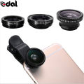 【YIYANGMAOYI111】Mini Clip-on Cell Phone Camera Lens Kit Fish Eye Lens + 0.67 X Wide Angle + Macro Lens For Smart Phones. 