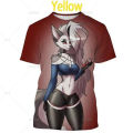 Hot Selling Helluva Boss 3D Printing T-shirt New Helluva Boss Loona PersonAlibabaty Hip-hop Unisex Cartoon Street Short-sleeved Tops. 
