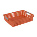 Plastic bathroom storage basket rectangular hollow portable storage basket kitchen snack storage box desktop bath basket.