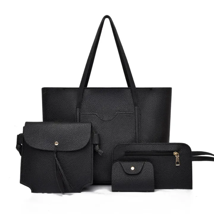Wholesale%20Shoulder%20Crossbody%20Bag%20Cross%20Border%20Lychee%20Pattern%20Mother%20Bag%20European%20and%20American%20Fashion%20Women's%20Bags%202024%20New%20Four%20Piece%20Set%20Bill%20of%20Lading%20-%20Image%206