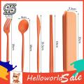 HelloWorld Tableware Set Eco-friendly BPA Free Spoon Fork Cutter Chopsticks Cutlery Set.