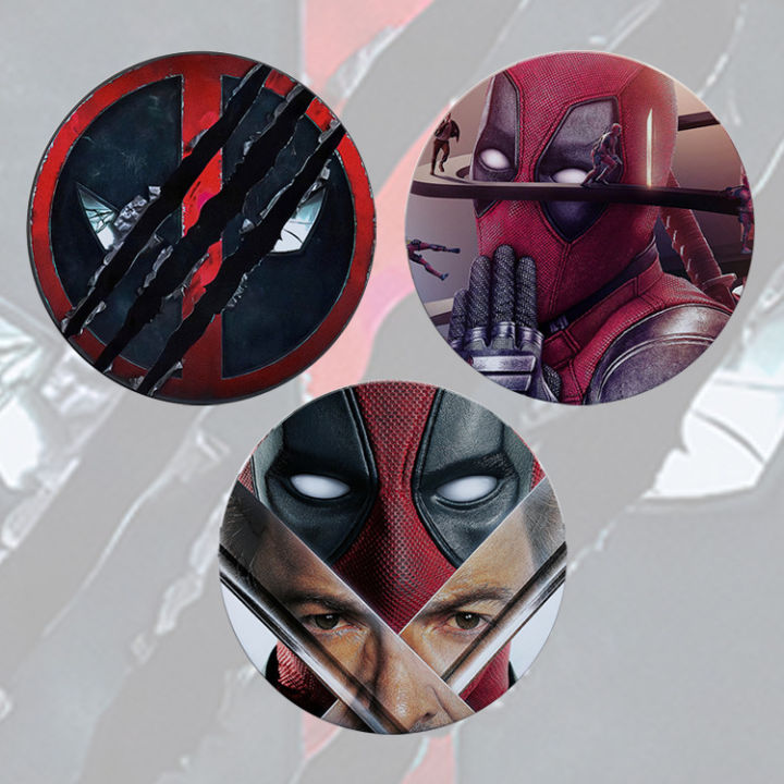 Deadpool and the Wolverine Button Badge Movie Surrounding Cross-Border Frosted Laser Anti-Rust Badge Bar Gift