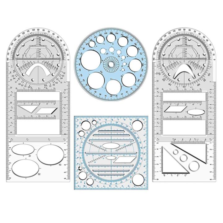 OUMERY 4Pcs Multifunctional Geometric Ruler Measuring Drawing Ruler ...