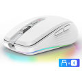 Original FMOUSE M303 Wireless Mouse Type-C Bluetooth 2.4G Dual Mode Rechargeable RGB Mouse USB Receiver 4 DPI Adjustable Volume. 