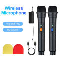 Heikuding Wireless Microphone Dynamic Microphone System for Karaoke Singing Dj Microphone Party Speaker. 