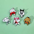 Funny Sanrio Muscle Serie Enamel Pins Kawaii Anime Hello Kitty Brooch Fitness Hunk Couple Melody Kuromi Bag Pins Accessories.