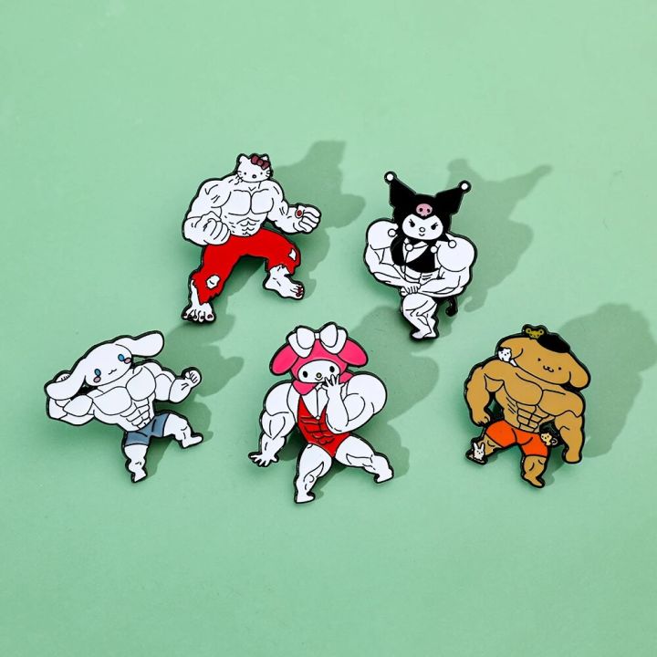 Funny%20Sanrio%20Muscle%20Serie%20Enamel%20Pins%20Kawaii%20Anime%20Hello%20Kitty%20Brooch%20Fitness%20Hunk%20Couple%20Melody%20Kuromi%20Bag%20Pins%20Accessories%20-%20Image%203