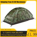 Camping Tents 1/2 Person Waterproof Camping Tent PU1000mm Polyester Fabric Single Layer Tent for Outdoor Travel Hiking. 