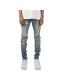 High Street Ripped Knee Distressed Men's Jeans Fashion Men Biker Stretch Skinny Jeans. 