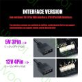 5v/3pin Argb 12v/4pin Rgb Cable Connector 10 Hub Sata Power Extension For Pc Fan Motherboard Aura Rgb Led Tape Fan Cooler. 