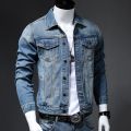 Autumn New Retro Denim Jacket Men Slim Punk Hip-hop Fashion Washed Distressed High Quality Male Cowboy Coat Streetwear. 