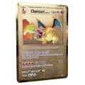 【Serendipity party】Classical Charizard Pokemon Spanish Iron Metal Pokmo Letters Gift Game Collection Cards ESPANOL Toy Rainbow. 
