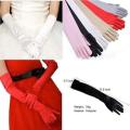 1pcs Cosplay Party Stage Performance Women Full Finger Shine Long Velvet Gloves. 