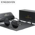KINGSEVEN 2024 Polarized Men Sunglasses UV400 Gothic Steampunk Style Male Round Eyewear Alloy Frame Fashion Sun Glasses.