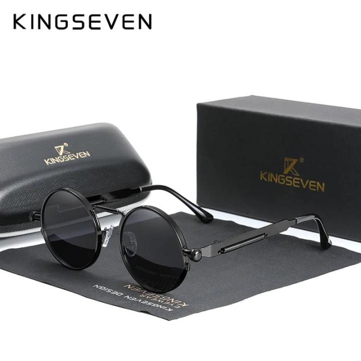 KINGSEVEN%202024%20Polarized%20Men%20Sunglasses%20UV400%20Gothic%20Steampunk%20Style%20Male%20Round%20Eyewear%20Alloy%20Frame%20Fashion%20Sun%20Glasses%20-%20Image%204