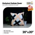 Exclusive Cushion Cover, Peach color & Black (20"x20") Only Cover. 