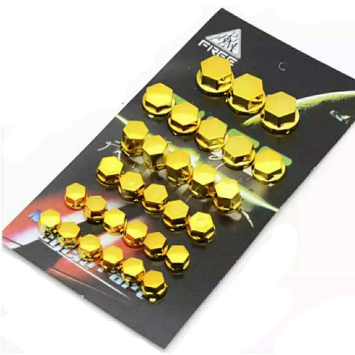 Golden 30Pcs Universal Motorcycle Screw Nut Bolt Cap Cover Kit/ Nut cover / Motorcycle Modification Accessories Head Screw Cover