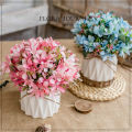 Panda Online Silk Flower Rose Daisy Artifical Flowers Wedding Party Home Bouquet Decor with Ceramic Vase. 