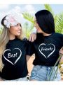 Fashion Women Best Friends T-shirt BFF Shirt BFF Matching Tee Friends Gift Tshirt Camiseta Feminina Top Girls Besties Shirts. 