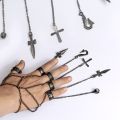 Adult Kids Kurapika Chains Bracelet Hunter Cosplay Cool Five Finger Rings Rapers Full-five Fingers Rings Fashion Jewelry.
