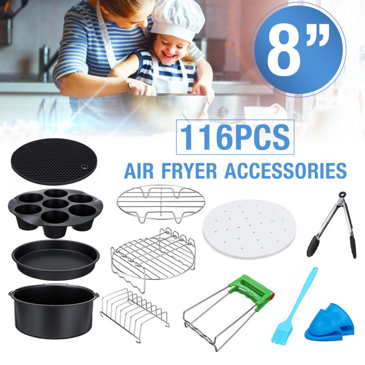 Functional%20116pcs%208in%20Air%20Fryer%20Accessories%20Cooking%20Baking%20Set%20Dish%20Pan%20Rack%20For%205.2-5.8QT%20-%20Image%203