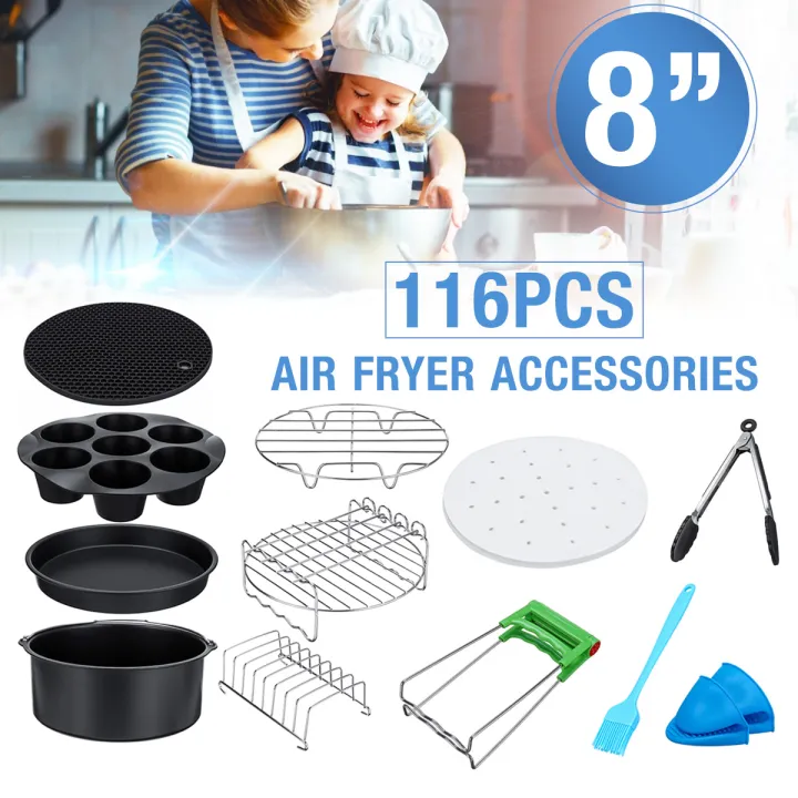 Functional%20116pcs%208in%20Air%20Fryer%20Accessories%20Cooking%20Baking%20Set%20Dish%20Pan%20Rack%20For%205.2-5.8QT%20-%20Image%203